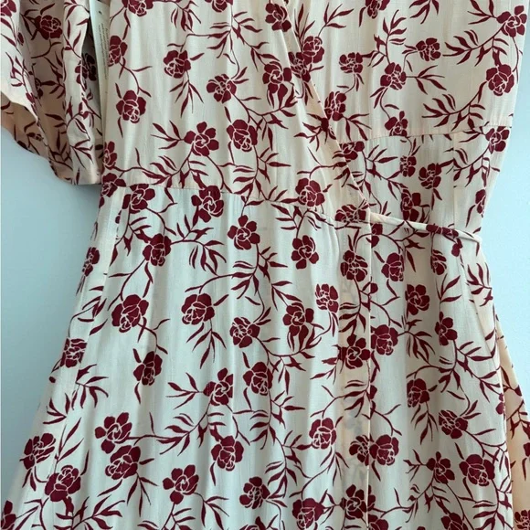 Faithfull the Brand Red Floral Midi Dress - Picture 5 of 5